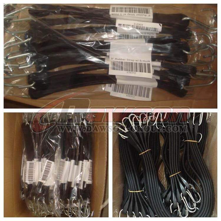 9 inch Rubber Tie Down Strap with S Hook - China Manufacturer Supplier Factory