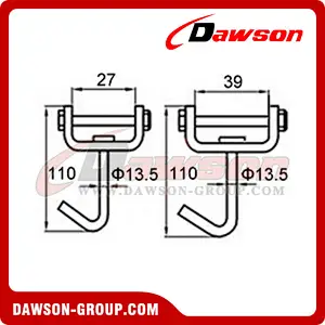 SJ40 BS 3000KG6600LBS 1.5 inch Swivel J Hook with Screw
