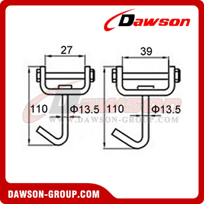 SJ40 BS 3000KG6600LBS 1.5 inch Swivel J Hook with Screw