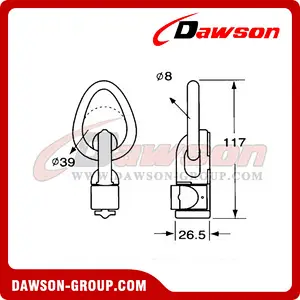 DSFG4023 B/S 2300KG/5060LBS Galvanized Double Stud Fitting With Pear Ring