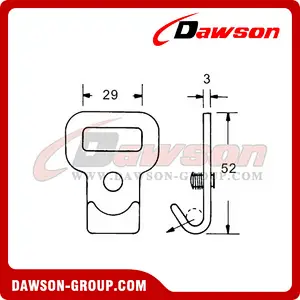 DSFH25151 B/S 1500KG/3300LBS 25mm Flat Hook