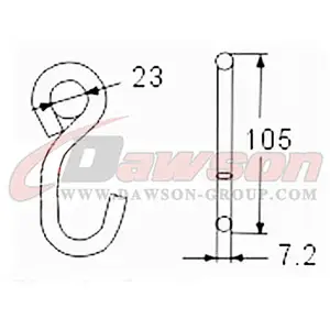 DSWHS014 BS 750KG  1650LBS S Hook With Plastic Coating