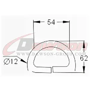 DSWH051 BS 5000KG / 11000LBS 50mm Zinc Plated D Ring