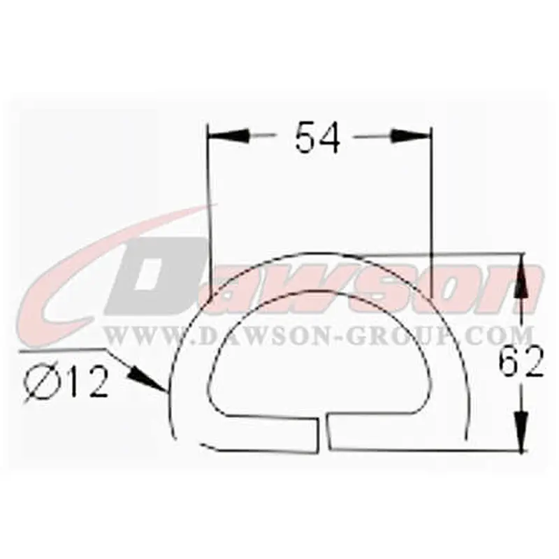 DSWH051 BS 5000KG / 11000LBS 50mm Zinc Plated D Ring