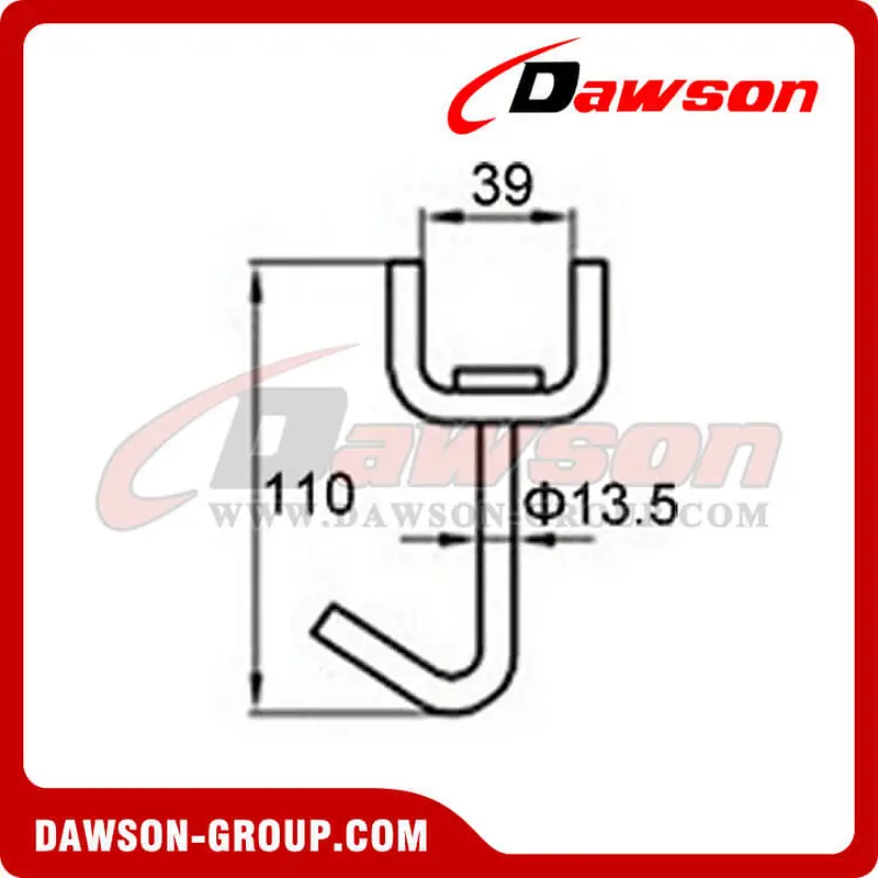 SJ30 BS 3000KG6600LBS 1.5 inch Swivel J Hook with Screw