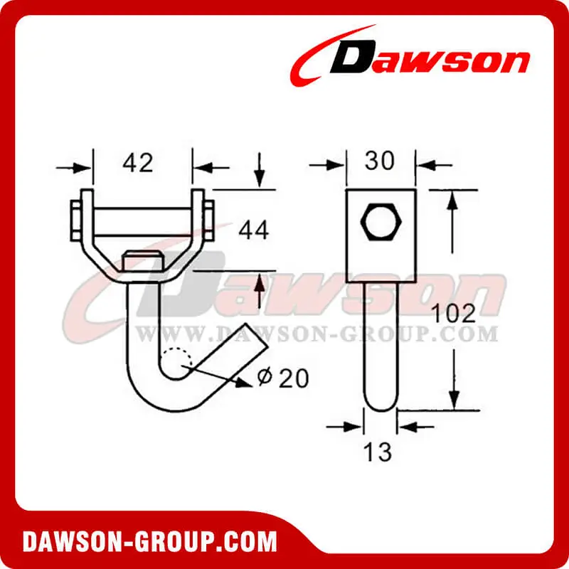 DSJK35301 BS 3000KG6600LBS Swivel J Hook