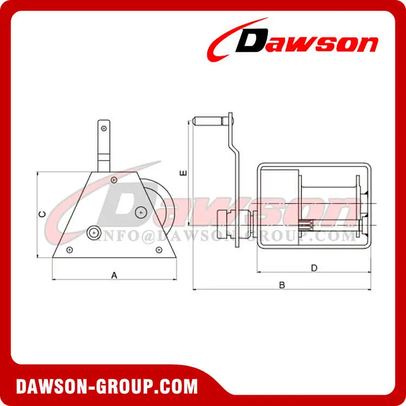 DSHW-A TYPE 250kg-1000kg Worm Gear Hand Lifting Winch with CE Certificate