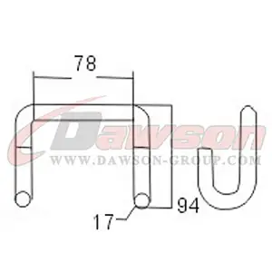 DSWH025 BS 10000KG / 22000LBS Double Claw Hooks