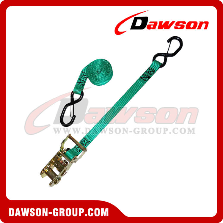 1 Ratchet Strap with Safety Latch S-Hooks - Dawson Group - china manufacturer supplier 1 Ratchet Strap with Safety Latch S-Hooks - Dawson Group - china manufacturer supplier