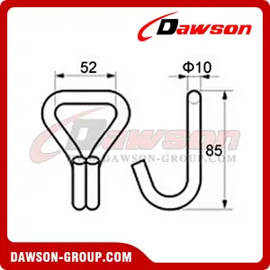 WH5003 BS 3000KG/6600LBS 2 inch Double J Hook