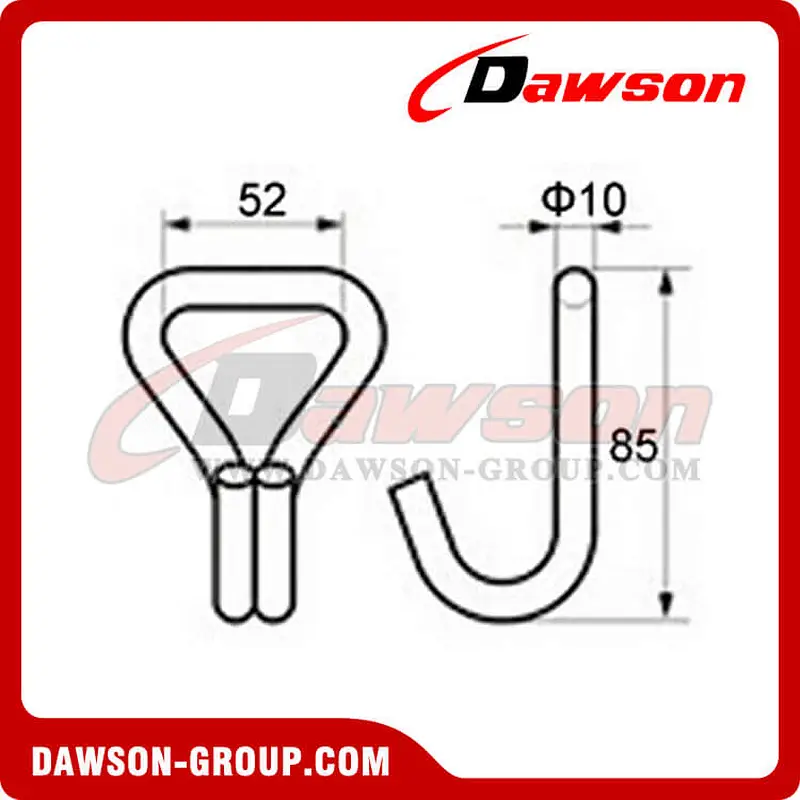 WH5003 BS 3000KG/6600LBS 2 inch Double J Hook