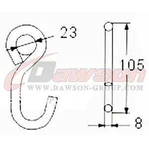 DSWHS011 BS 800KG / 1750LBS S Hook With Plastic Coating