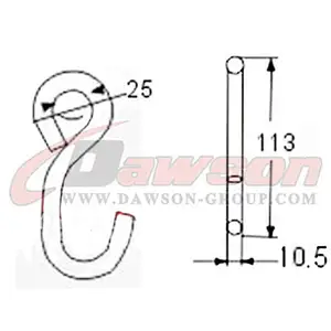 DSWHS003 BS 1600KG  3500LBS S Hook With Plastic Coating