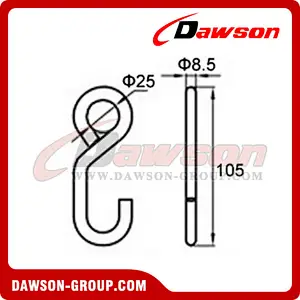 WHS2501 BS 800KG1760LBS 1 inch S Hook