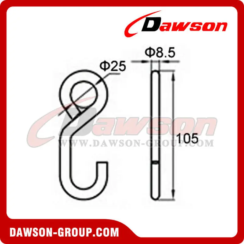 WHS2501 BS 800KG1760LBS 1 inch S Hook