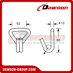 DSWH50501B BS 5000KG11000LBS Black Painted Wire Hook