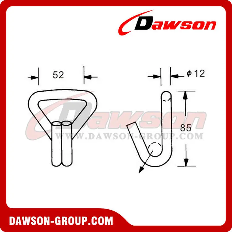 DSWH50501B BS 5000KG11000LBS Black Painted Wire Hook