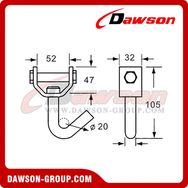 DSJK50501 B/S 5000KG/11000LBS 50mm Swivel J Hook