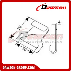 DSFH50301T B/S 3000KG/6600LBS Zinc Plated Narrow Flat Hook