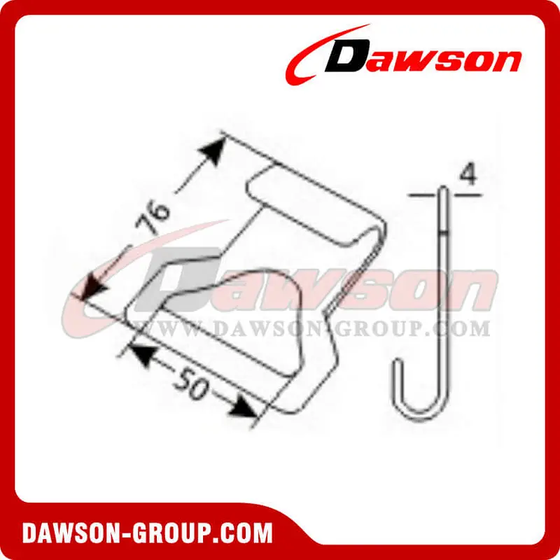 DSFH50301T B/S 3000KG/6600LBS Zinc Plated Narrow Flat Hook