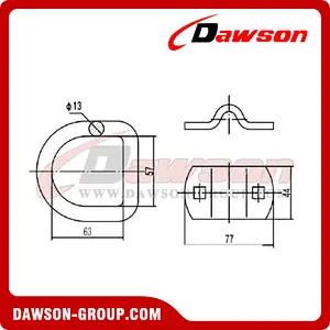 12 D-Ring With Double-Hole Bracket - Flatbed Truck Tie Down Accessories