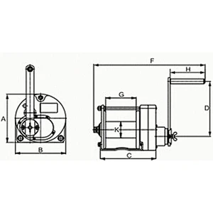 DSHW-D Type Powder Coated Small Hand Brake Anchor Winches