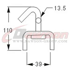 DSWH023 BS 3000KG / 6600LBS 35mm Swivel J Hooks