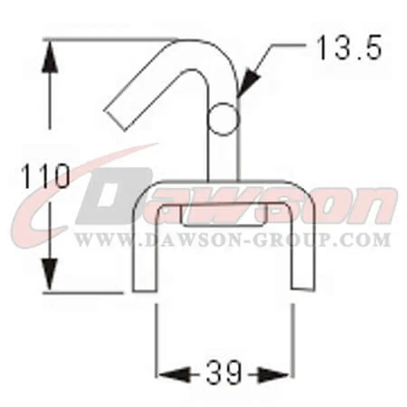 DSWH023 BS 3000KG / 6600LBS 35mm Swivel J Hooks