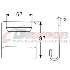 DSWH031 BS 8000KG / 17600LBS 75mm Black Powder Coated Flat Hooks
