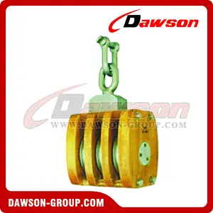 DS-B142 JIS Ship's Wooden Block Triple With Shackle