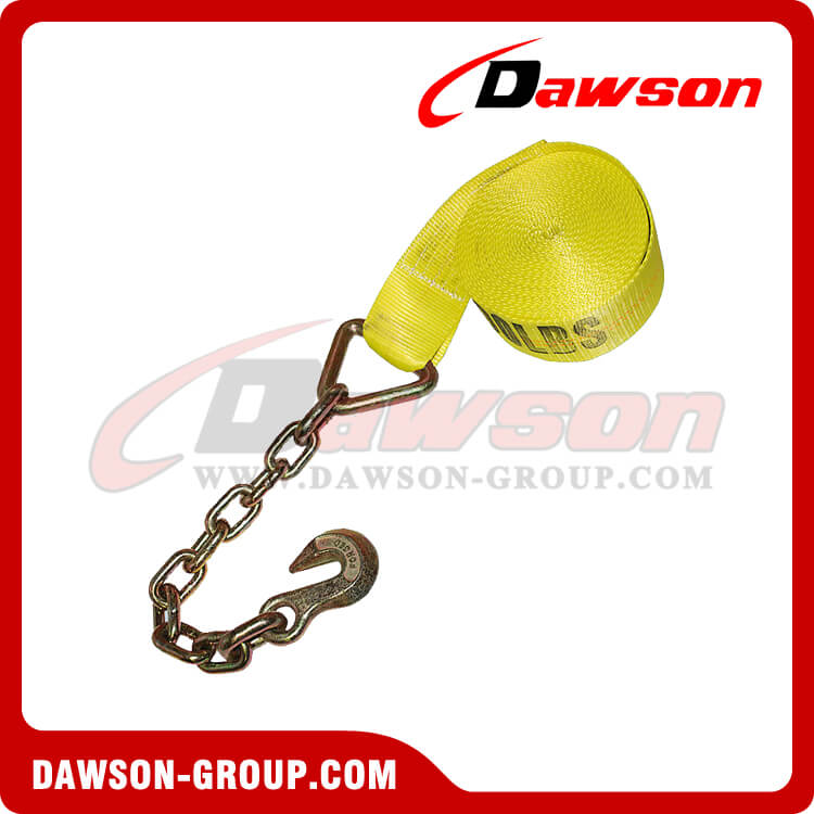 3 x 30' Winch Strap with Chain Hook - Dawson Group - china manufacturer supplier