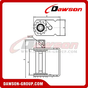 Notched Sliding Winch - Three Bars - Flatbed Truck Winches for Cargo Lashing Straps