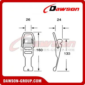 DSPB25151 B/S 1500KG/3300LBS Paddle Buckle