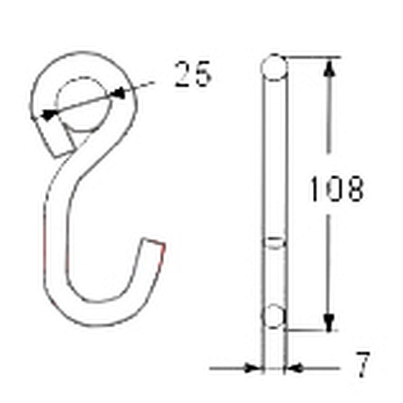 DSWHS017 BS 700KG /1500LBS Stainless Steel S Hook