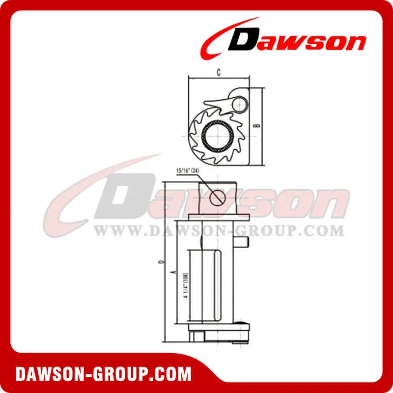 Double Leg Bracket Winches - Combination - Flatbed Truck Winches for Cargo Lashing Straps