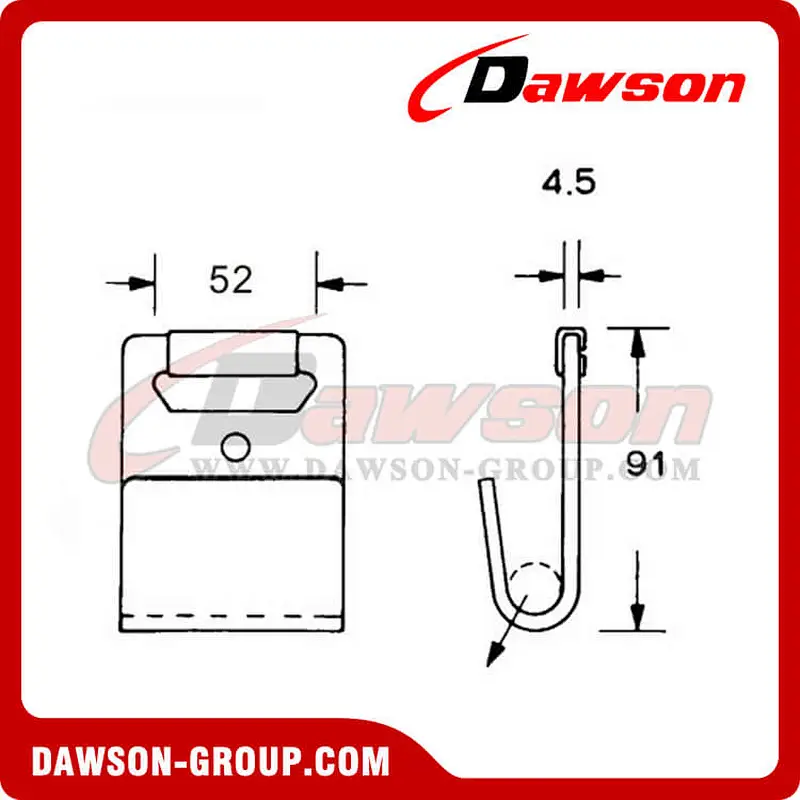 DSFH50401B B/S 5000KG/11000LBS Black Coated Flat Hook