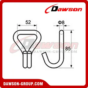 WH5002 BS 2000KG4400LBS 2 inch Double J Hook