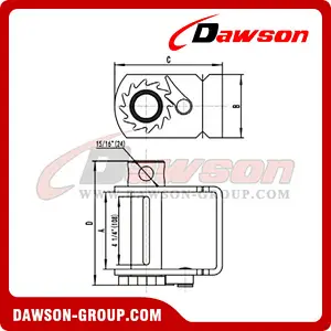 Notched Sliding Winch - Flatbed Truck Winches for Cargo Lashing Straps