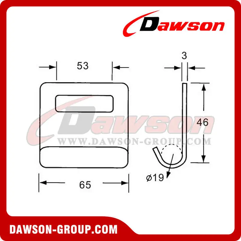DSFH50101 B/S 800KG/1760LBS Stainless Steel Flat Hook