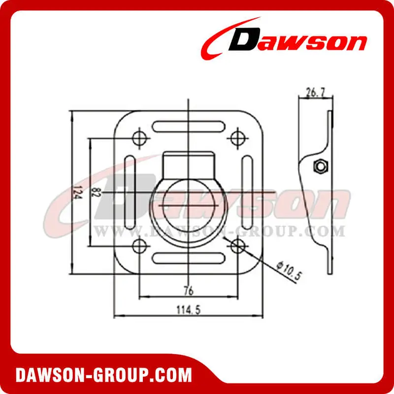 Pan Fittings With Rings - Flatbed Truck Tie Down Accessories, Anchoring Fitting