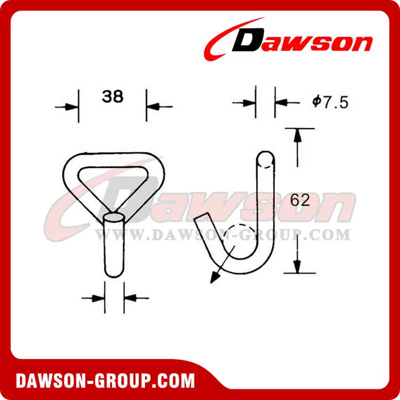 DSWH35201 BS 2000KG4400LBS Wire Hook