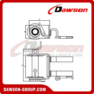Australia Winch - Clip On - Flatbed Truck Winches for Cargo Lashing Straps
