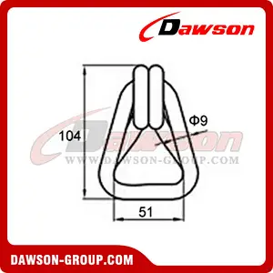 WH5040 BS 5000KG11000LBS 2 inch Zinc Plated Hook and Keeper