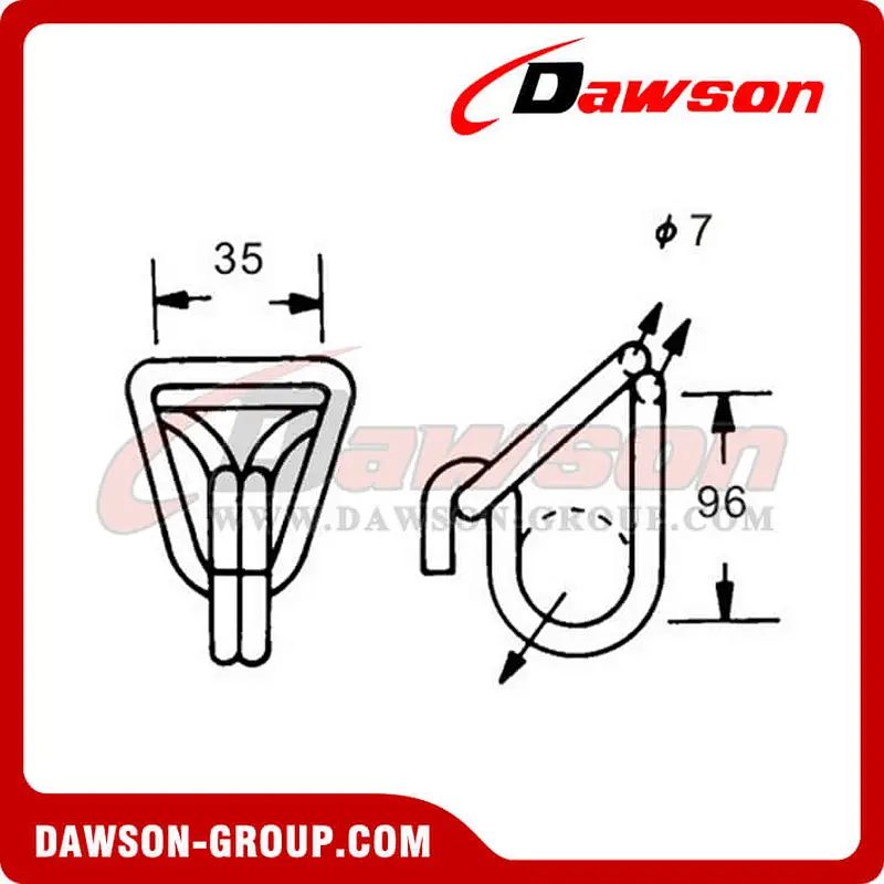DSHK35301 BS 3000KG6600LBS 35mm Forged Steel Swan Hook