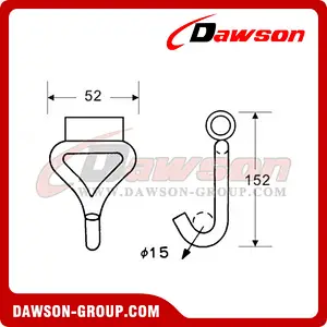 DSJHT50501 B/S 5000KG/11000LBS 50mm Single J Hook with Tube