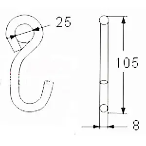DSWHS013 BS 800KG  1750LBS S Hook With Zinc Plated