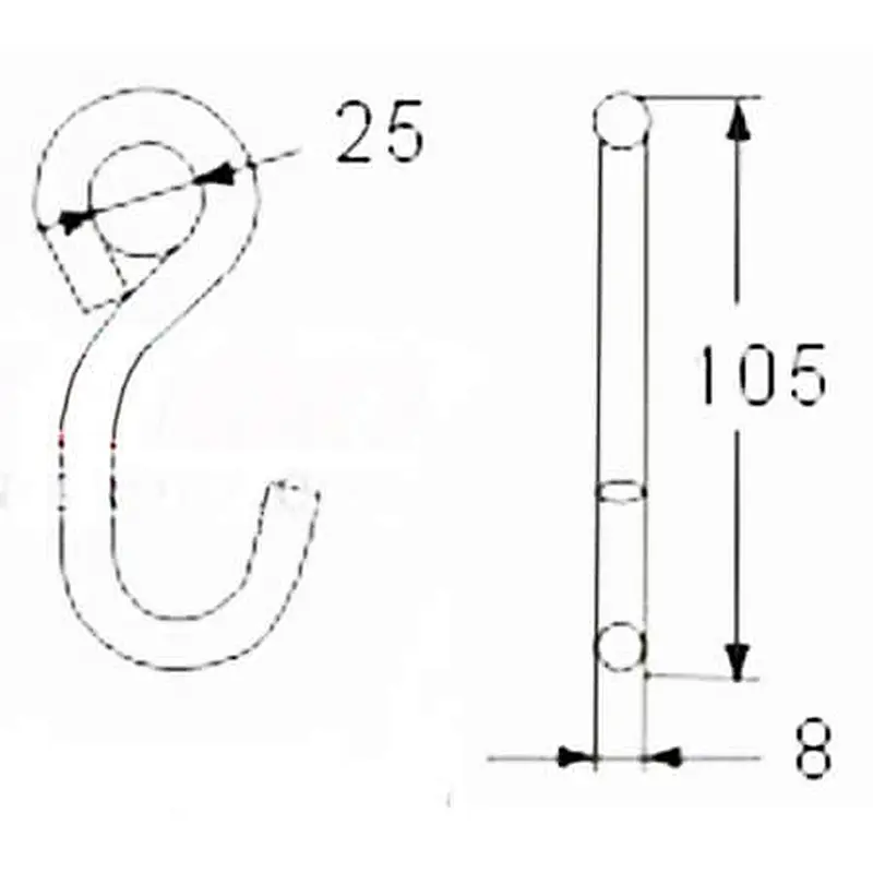 DSWHS013 BS 800KG  1750LBS S Hook With Zinc Plated
