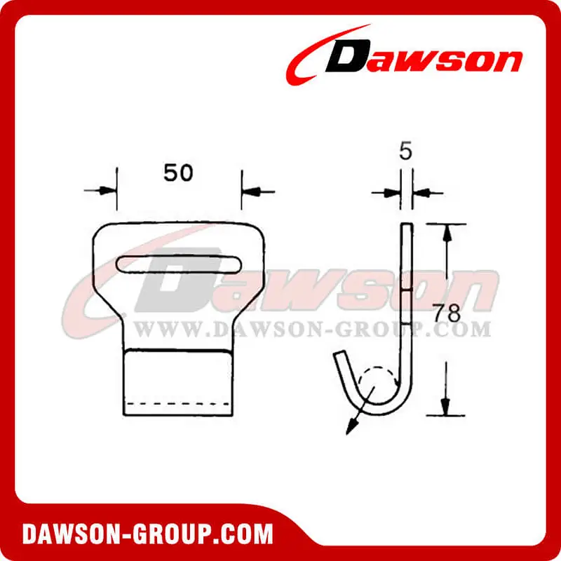 DSFH50501 BS 4000KG8800LBS 50mm Flat Hook