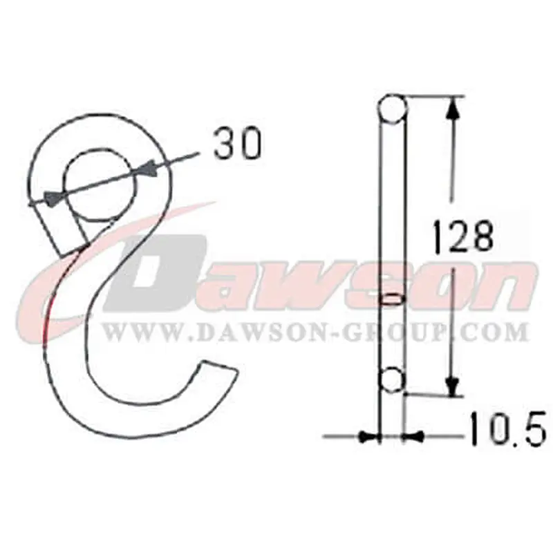 DSWHS004 BS 1500KG  3300LBS S Hook With Plastic Coating