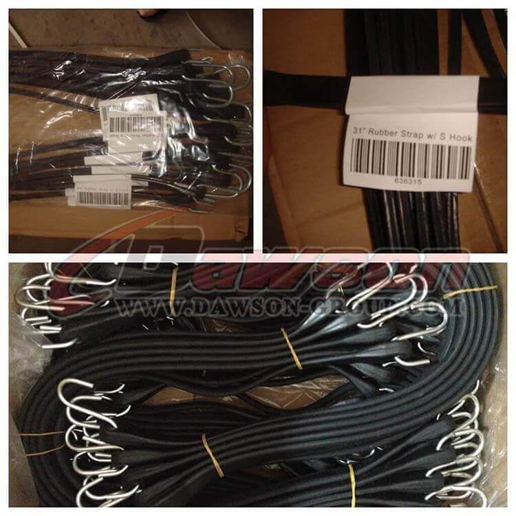 31 inch Rubber Tie Down Strap with S Hook - China Manufacturer Supplier Factory